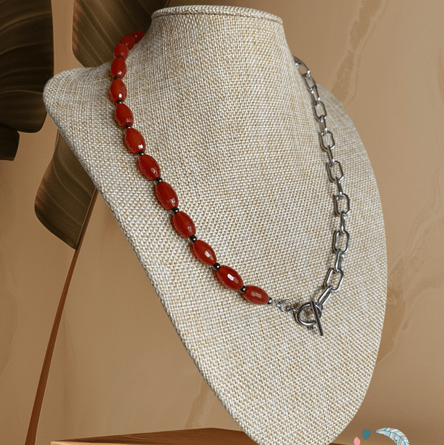 Collier en Cornaline & Hématite 