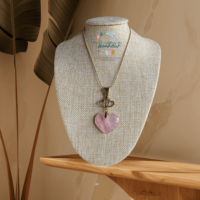 Collier Cœur de Tendresse en quartz rose 