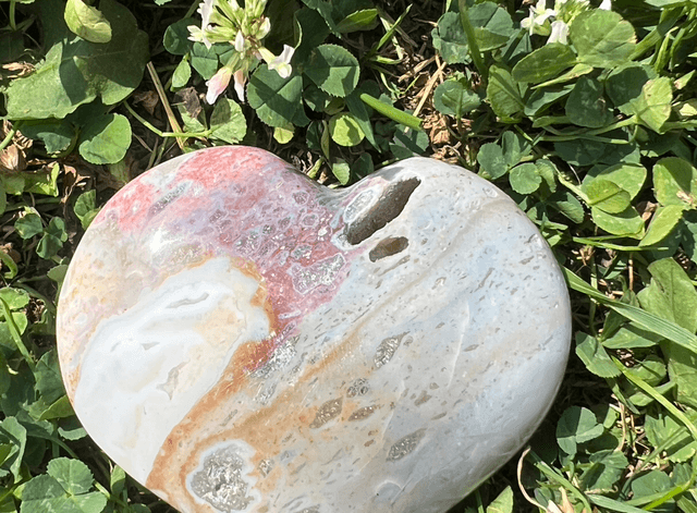 Cœurs en Jaspe Océan –  Force et Harmonie