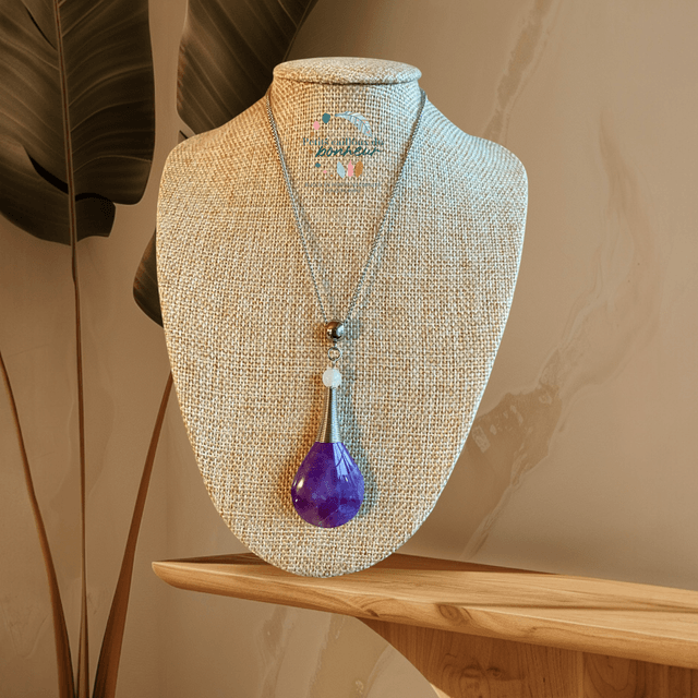 Collier en améthyste et quartz rose 