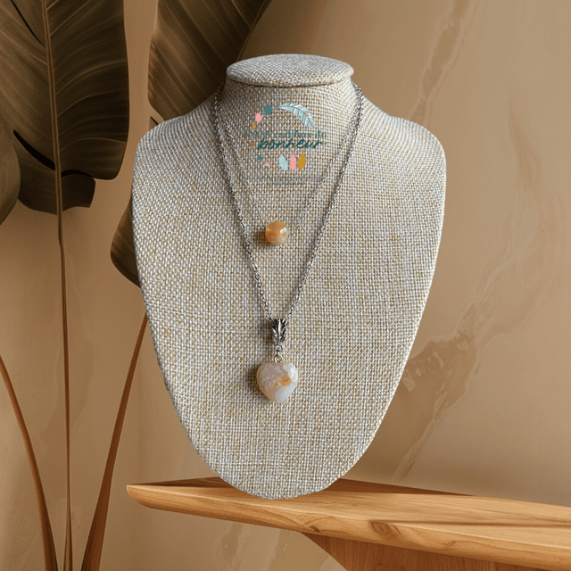 Collier double-rang en Agate Sakura 
