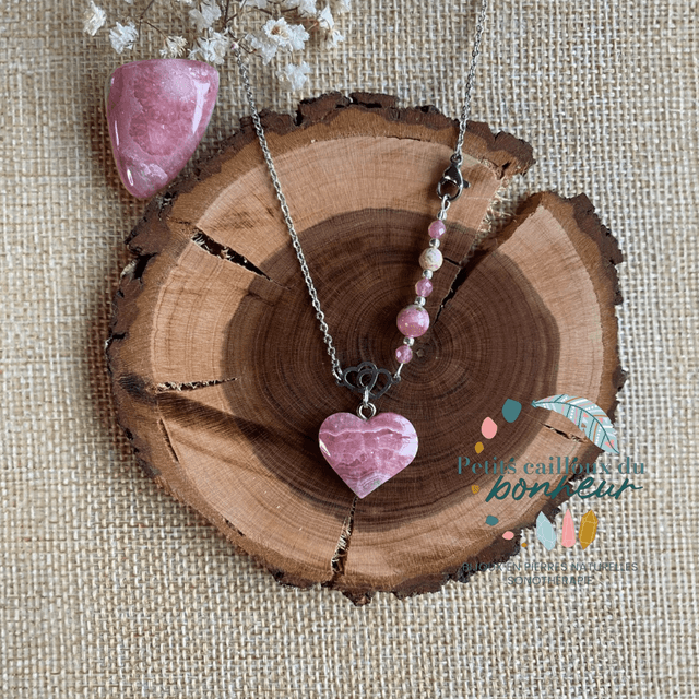 Collier Cœur d’Amour en Rhodochrosite