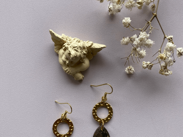 Boucles d’oreilles en Pyrite - Force & feu intérieur  