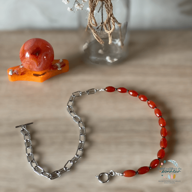 Collier en Cornaline & Hématite 