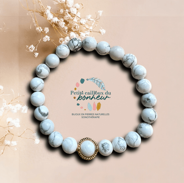 Bracelet en Howlite – Calme & Patience