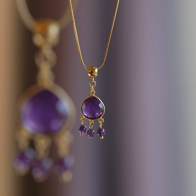 Collier en améthyste facettée 
