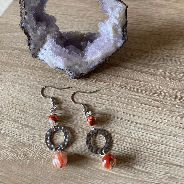 Boucles d’oreilles en Agate du Mexique 