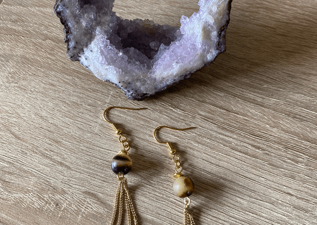 Boucles d’oreilles en Septaria