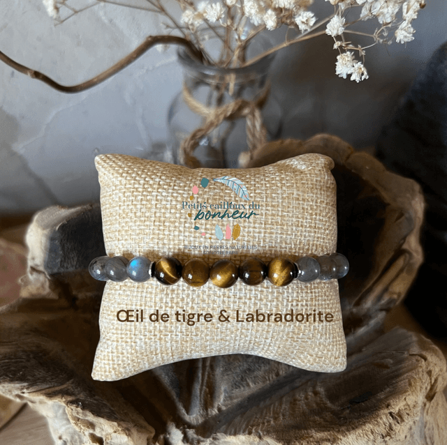 Bracelet Labradorite & Œil de Tigre : Alliance de protection et de confiance