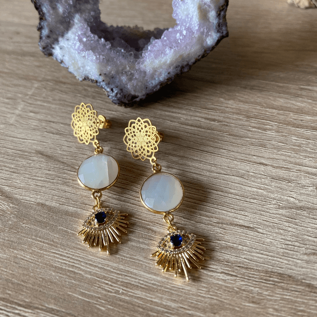 Boucles d’oreilles en Pierre de lune 