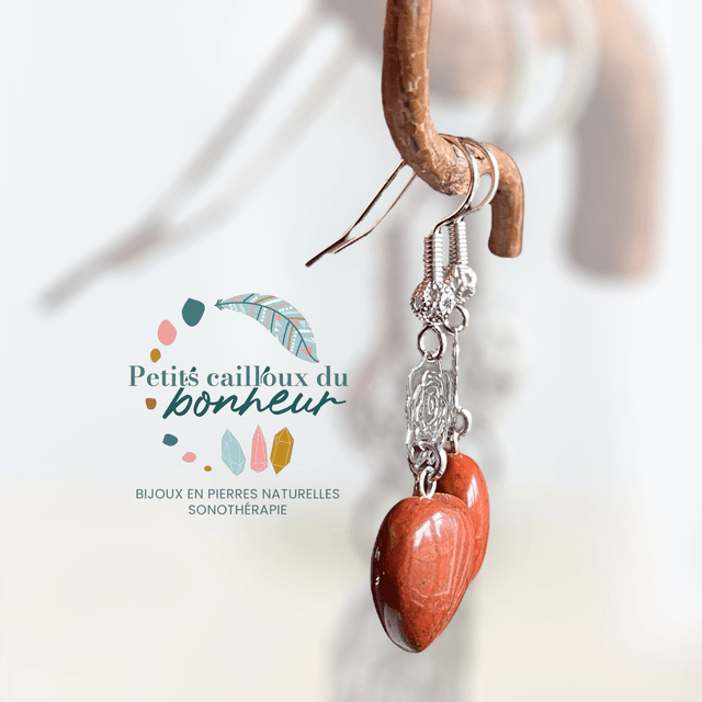 Boucles Jaspe Rouge – Vitalité & Confiance