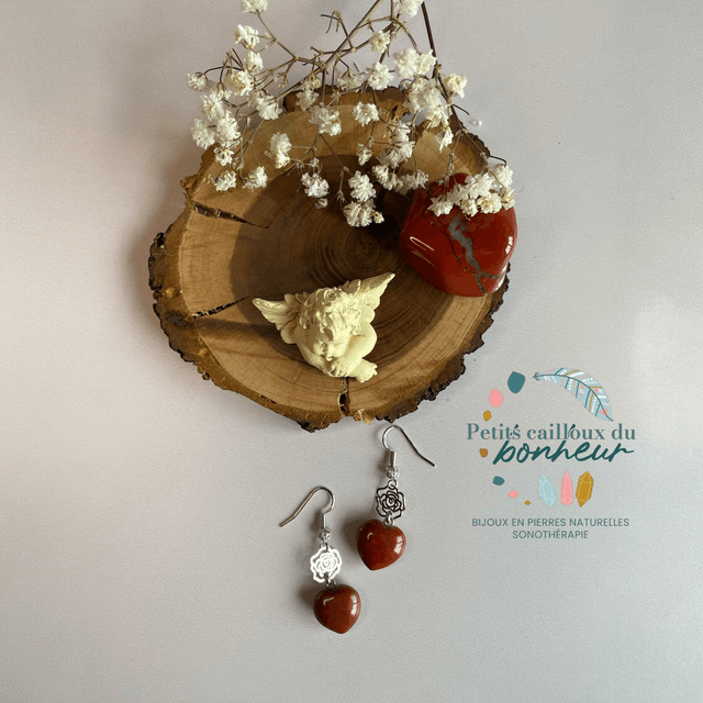 Boucles Jaspe Rouge – Vitalité & Confiance