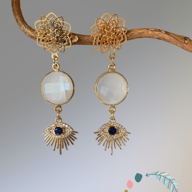 Boucles d’oreilles en Pierre de lune 