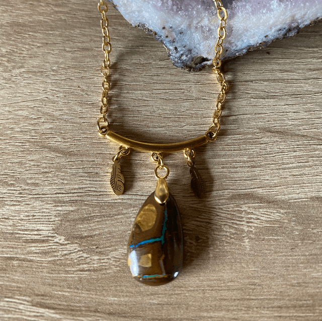 Collier ras du cou en Opale Boulder